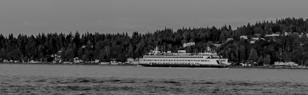 Washington Ferry System.  I used a red filter on my lens for the Black and White