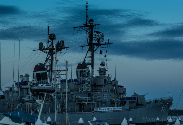 Did not compose like I wanted but I like the clouds behind the USS Turner Joy