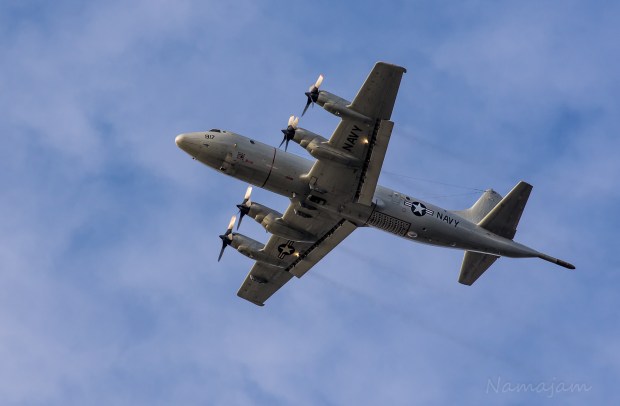 Navy P3 Orion fly by