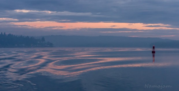 Wake from ferry gives nice affect.